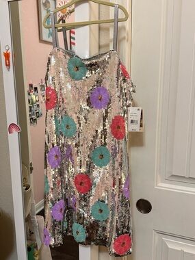 Honey and Rosie Big Girls Sequin-Embellished Floral Sheath Dress